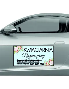 Reklama Magnetyczna na Samochód Magnes 60x30 Kwieciarnia