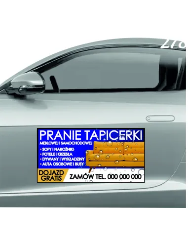 Magnes na Samochód Reklama Magnetyczna 60x30 cm Pranie