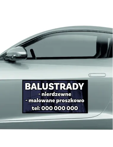 Reklama Magnetyczna na Samochód Magnes 60x30 Balustrady