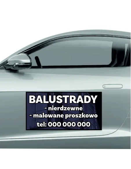 Reklama Magnetyczna na Samochód Magnes 60x30 Balustrady