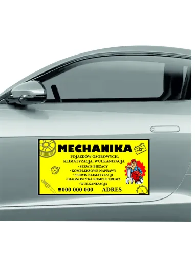 Reklama Magnetyczna – Na Samochód Magnes 60x30 Mechanika