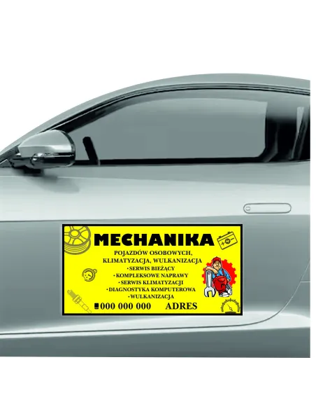 Reklama Magnetyczna – Na Samochód Magnes 60x30 Mechanika
