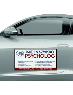 Reklama Magnetyczna – Na Samochód Magnes 60x30 Psycholog