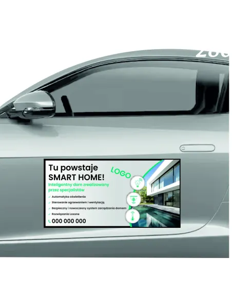Reklama Magnetyczna Magnes Samochód 60x30 cm Smart Home