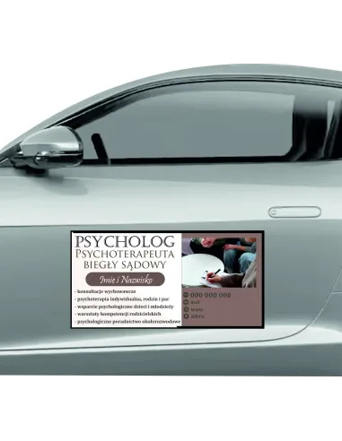 Reklama Magnetyczna na Samochód Magnes 60x30 Psycholog