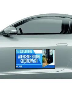 Reklama Magnetyczna – Na Samochód Magnes 60x30 Wiercenie
