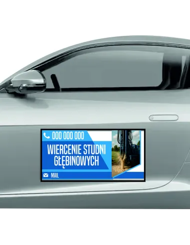 Reklama Magnetyczna – Na Samochód Magnes 60x30 Wiercenie