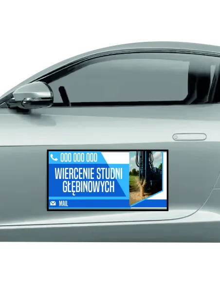 Reklama Magnetyczna – Na Samochód Magnes 60x30 Wiercenie