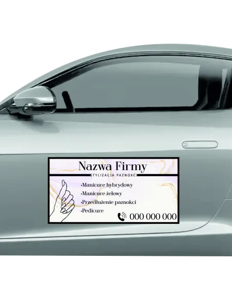 Reklama Magnetyczna na Samochód Magnes 60x30 Stylizacja