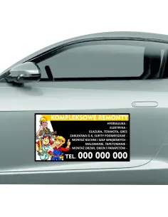 Reklama Magnetyczna na Samochód Magnes 60x30 Kompleksowe