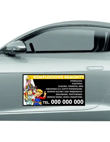 Reklama Magnetyczna na Samochód Magnes 60x30 Kompleksowe