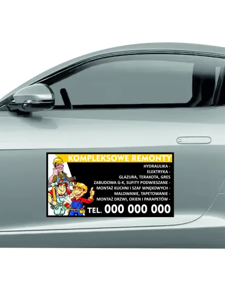 Reklama Magnetyczna na Samochód Magnes 60x30 Kompleksowe