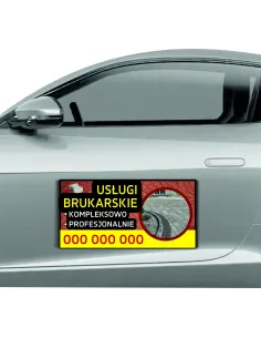 Reklama Magnetyczna Magnes Samochód 60x30 Usługi Brukarskie