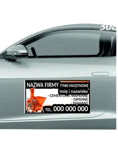 Magnes na Samochód Reklama Magnetyczna 60x30 cm Tynki