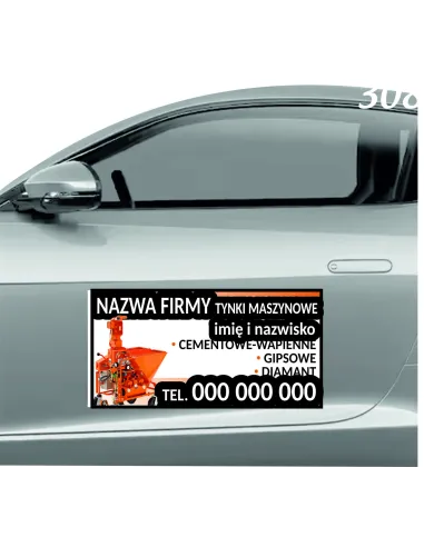 Magnes na Samochód Reklama Magnetyczna 60x30 cm Tynki