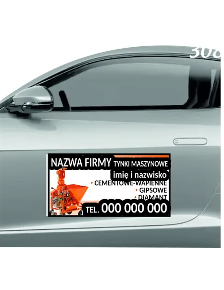 Magnes na Samochód Reklama Magnetyczna 60x30 cm Tynki