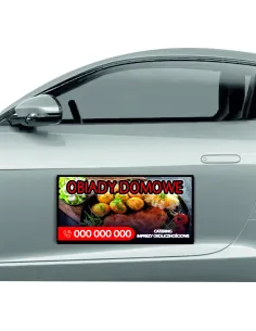 Magnes na Samochód Reklama Magnetyczna 60x30 cm Obiady