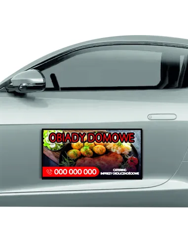 Magnes na Samochód Reklama Magnetyczna 60x30 cm Obiady