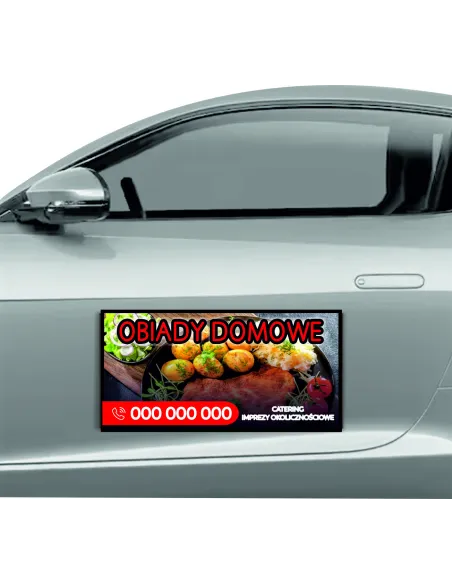 Magnes na Samochód Reklama Magnetyczna 60x30 cm Obiady