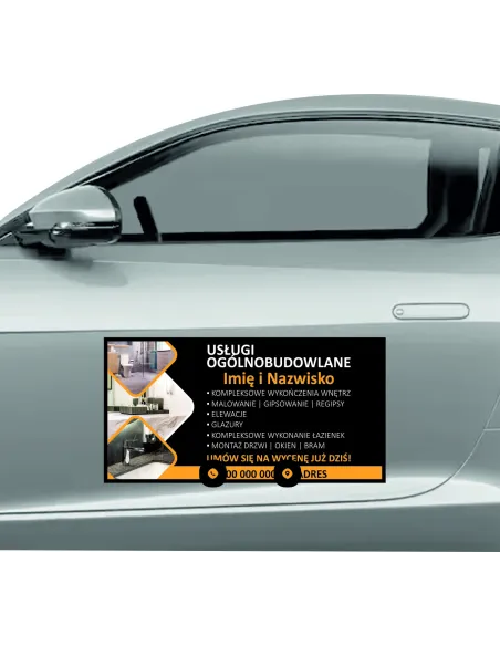 Reklama Magnetyczna Magnes Samochód 60x30 cm Personalizowany