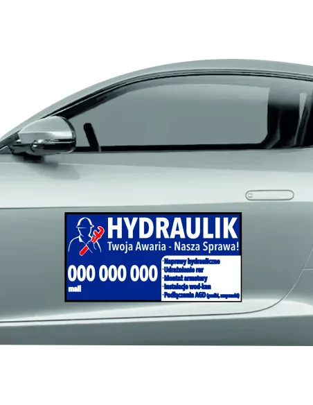 Reklama Magnetyczna – Na Samochód Magnes 60x30 Hydraulik
