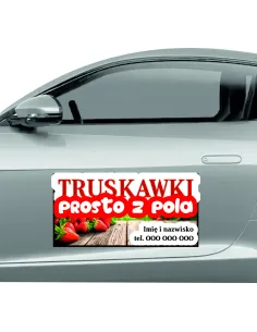 Reklama Magnetyczna – Na Samochód Magnes 60x30 Truskawki