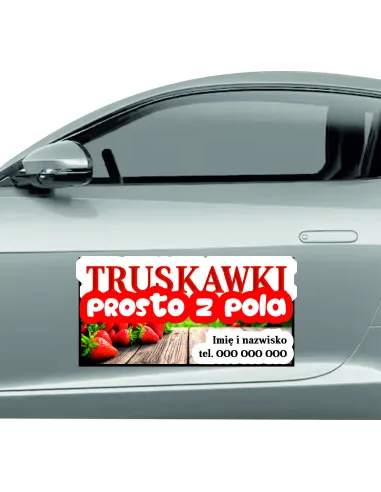 Reklama Magnetyczna – Na Samochód Magnes 60x30 Truskawki