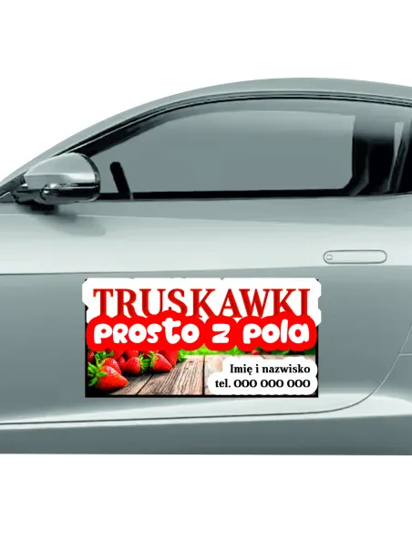Reklama Magnetyczna – Na Samochód Magnes 60x30 Truskawki