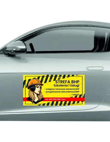 Reklama Magnetyczna – Na Samochód Magnes 60x30 Szkolenia