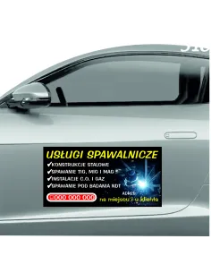 Reklama Magnetyczna Magnes Samochód 60x30 Usługi Spawalnicze