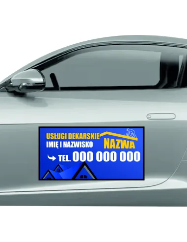 Reklama Magnetyczna Magnes Samochód 60x30 Usługi Dekarskie