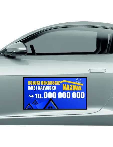 Reklama Magnetyczna Magnes Samochód 60x30 Usługi Dekarskie