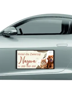 Reklama Magnetyczna Magnes Samochód 60x30 Hotel Zwierząt