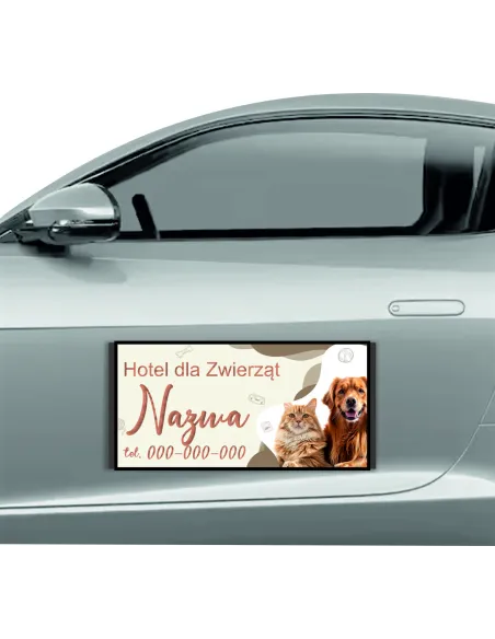 Reklama Magnetyczna Magnes Samochód 60x30 Hotel Zwierząt