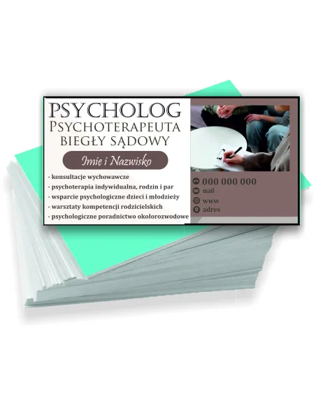 Wizytówki Firmowe Reklamowe 100szt Różne Wzory Psycholog