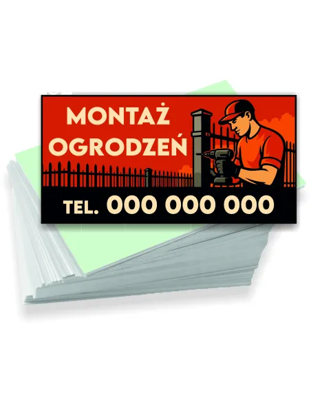 Wizytówki Firmowe Reklamowe 100szt Różne Wzory Montaż