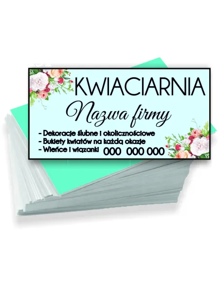 Wizytówki Firmowe Reklamowe 1000szt Różne Wzory Kwieciarnia