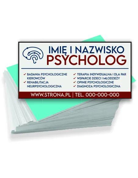Wizytówki Firmowe Reklamowe 1000szt Różne Wzory Psycholog