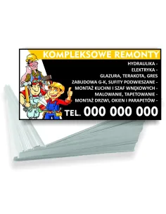 Wizytówki Firmowe Reklamowe 200 szt Różne Wzory z Projektem