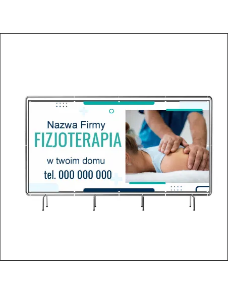 Reklamowy Baner Oczkowany 100x50 cm Fizjoterapia w Twoim