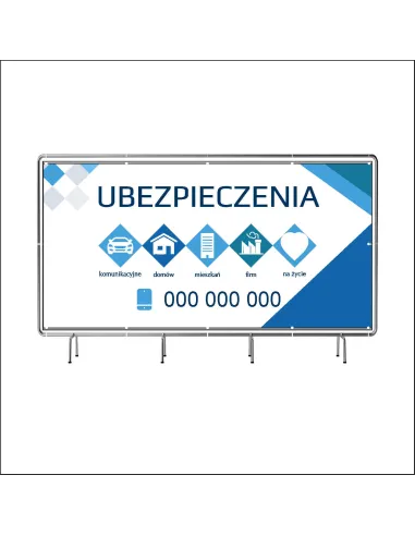 Reklamowy Baner Oczkowany 100x50 cm Ubezpieczenia do Firmy