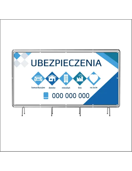 Reklamowy Baner Oczkowany 100x50 cm Ubezpieczenia do Firmy