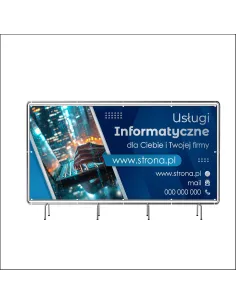 Reklamowy Baner Oczkowany 100x50 cm Usługi Informatyczne