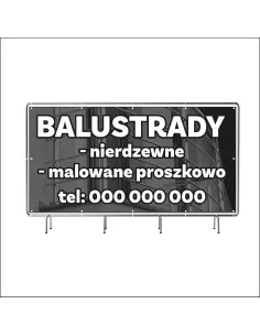 Baner z Nadrukiem Reklamowy 100x50 cm Oczkowany Balustrady