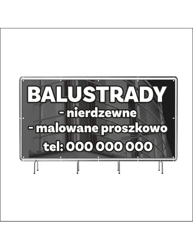 Baner z Nadrukiem Reklamowy 100x50 cm Oczkowany Balustrady