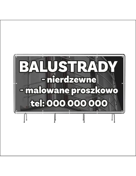 Baner z Nadrukiem Reklamowy 100x50 cm Oczkowany Balustrady