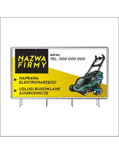 Baner z Nadrukiem Reklamowy 100x50 cm Oczkowany Naprawa