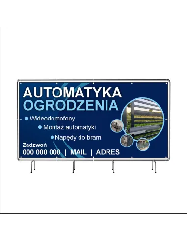 Baner Reklamowy Oczkowany 100x50 Automatyka Ogrodzenia