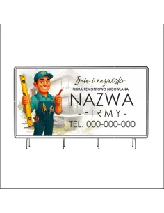 Baner Reklamowy Oczkowany 100x50 Firma Remontowo Budowlana