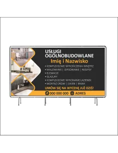 Reklamowy Baner Oczkowany 100x50 cm Usługi Wykończenia